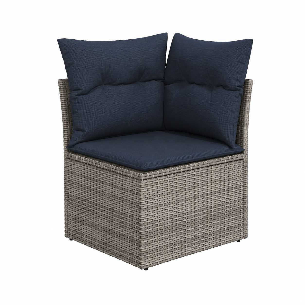 Ensemble mobilier de jardin 11 pièces avec coussins gris en résine