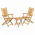 Mobilier de bistro 3 pièces en bambou