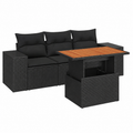 Ensemble de mobilier de jardin en résine tressée avec coussins