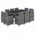 Ensemble de mobilier de jardin 11 pièces avec coussins