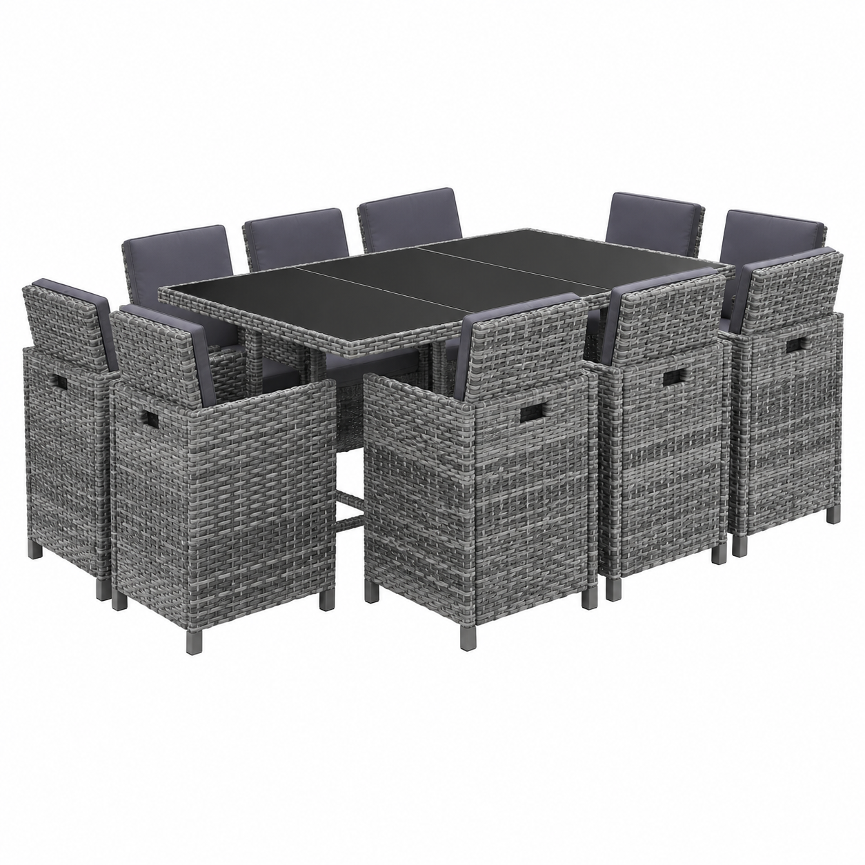 Ensemble de mobilier de jardin 11 pièces avec coussins