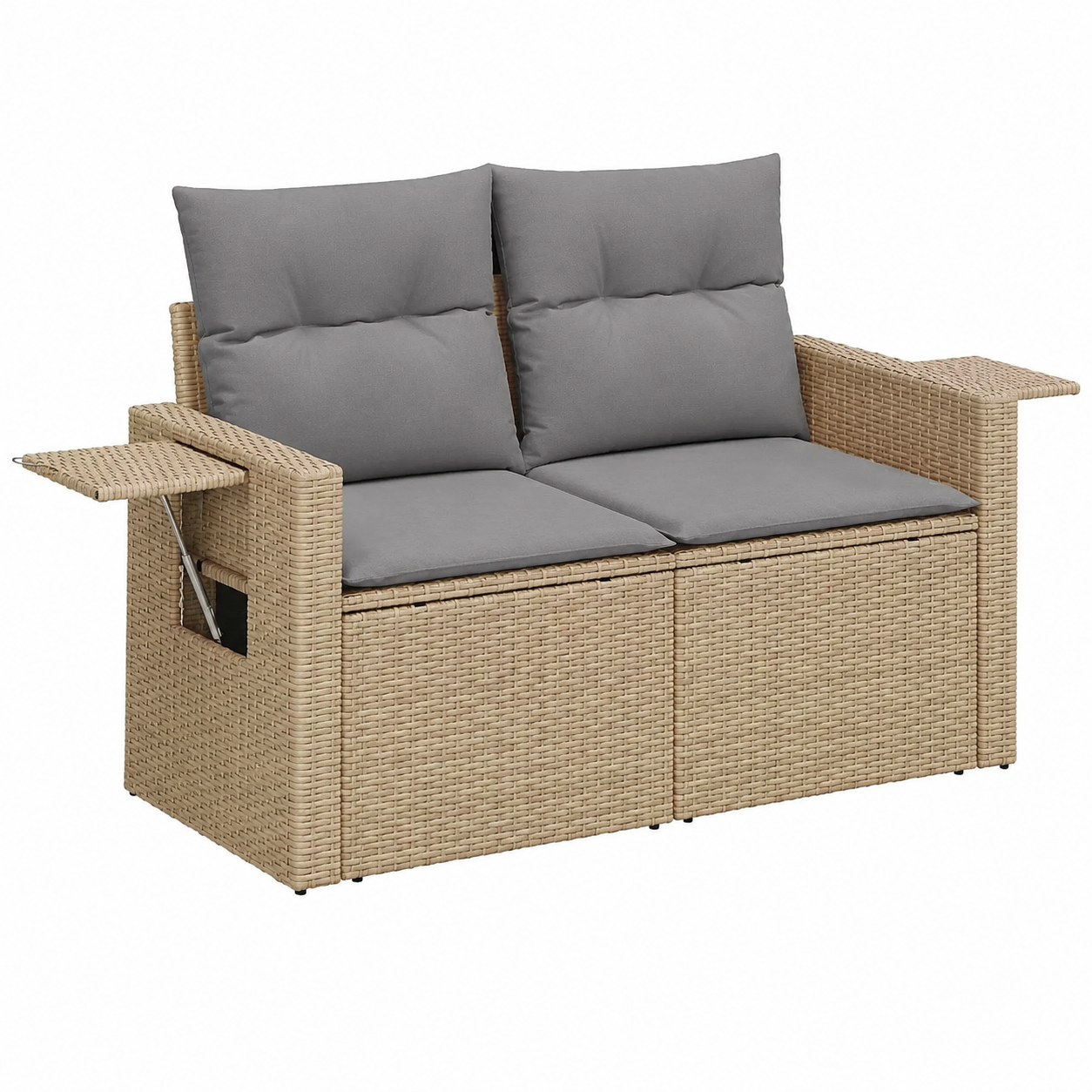 Ensemble de mobilier de jardin 6 pièces avec coussins beiges