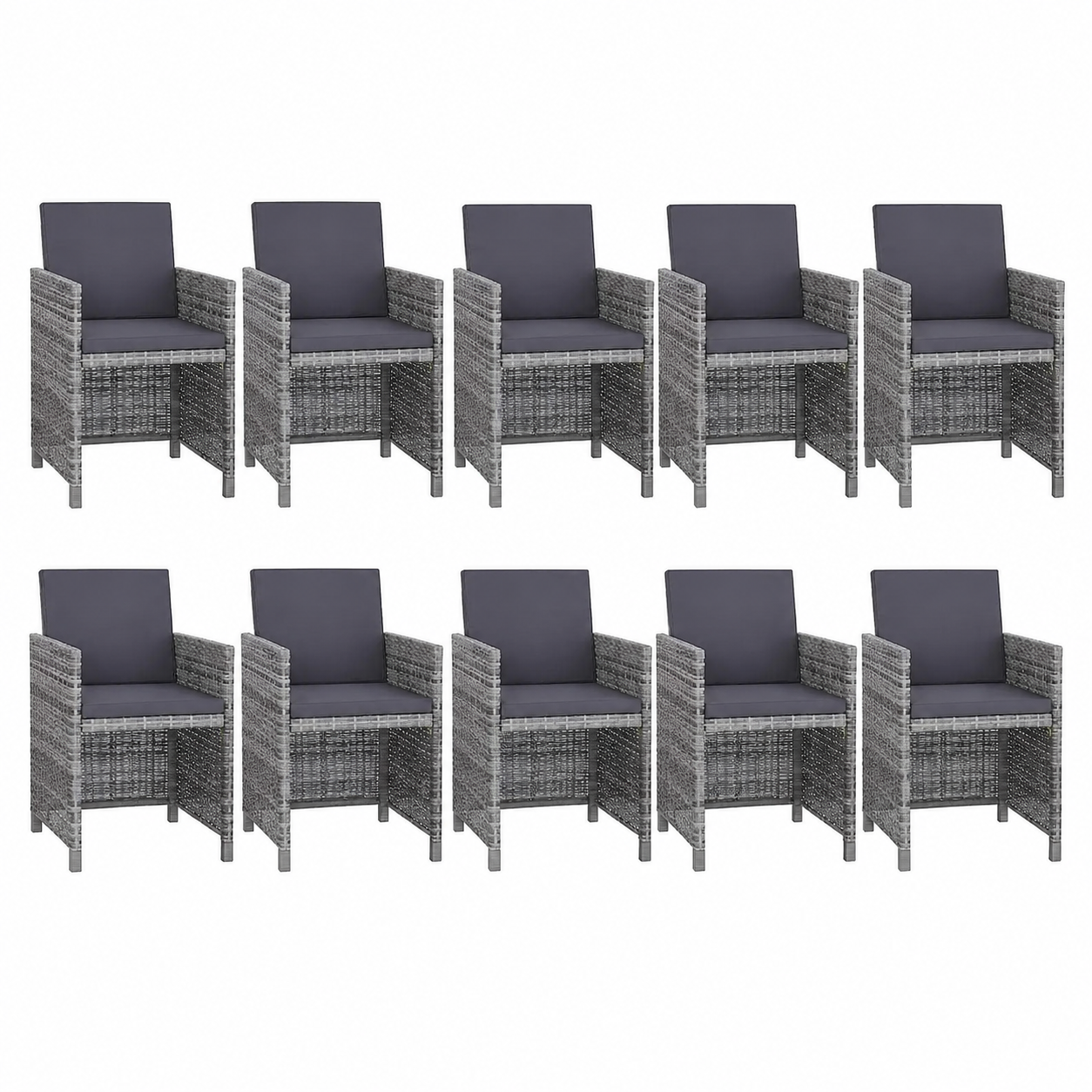 Ensemble de mobilier de jardin 11 pièces avec coussins