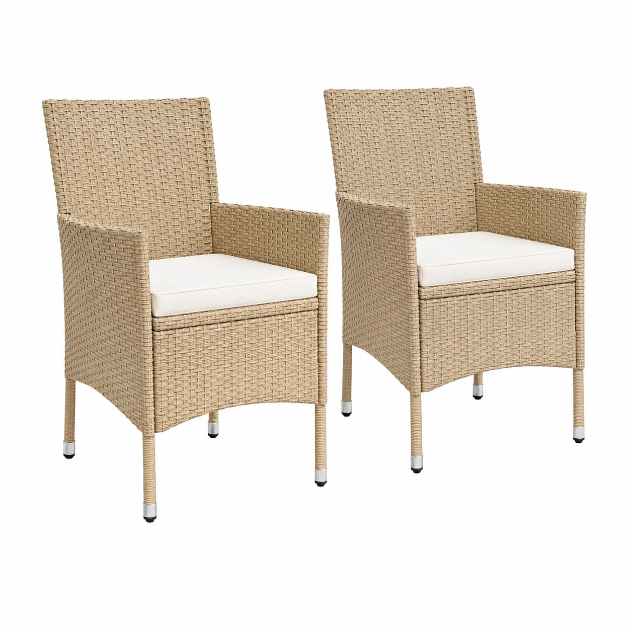 Ensemble de mobilier extérieur 3 pièces avec coussins beige