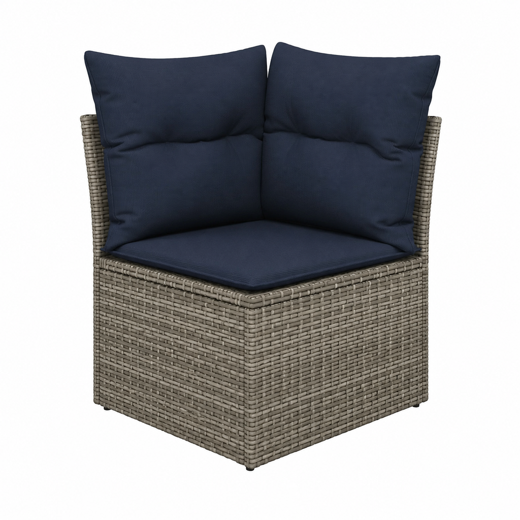 Ensemble de meubles de jardin en résine gris avec coussins