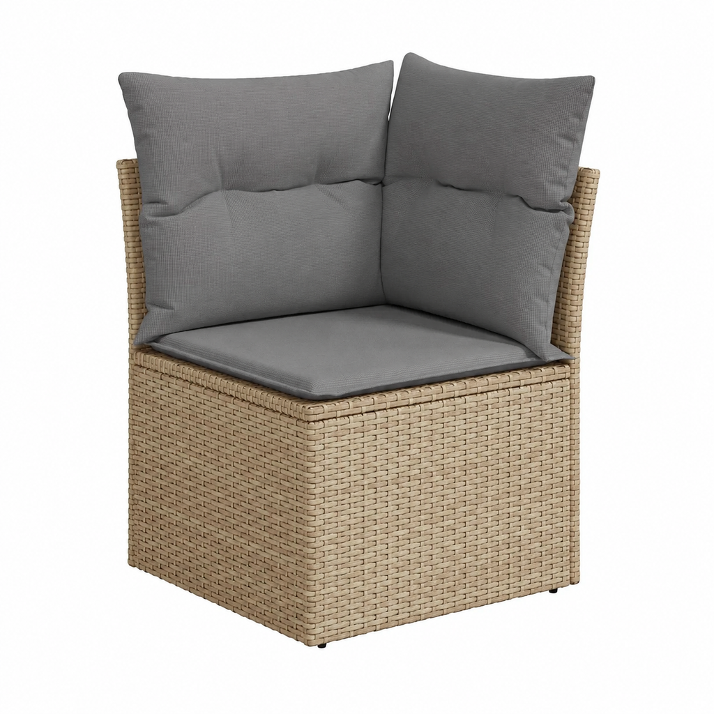 Ensemble mobilier de jardin 9 pièces avec coussins beiges