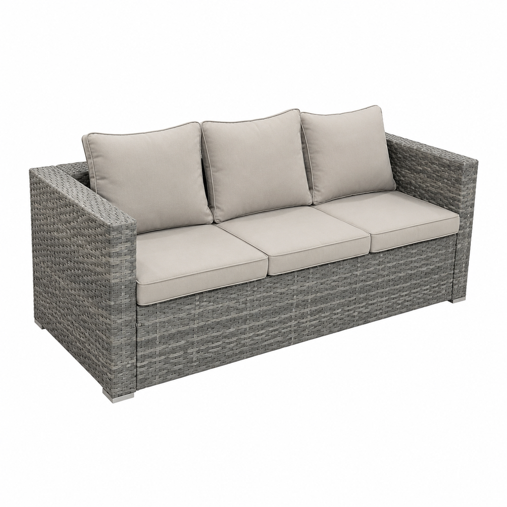 Ensemble de jardin 8 places avec table basse en verre