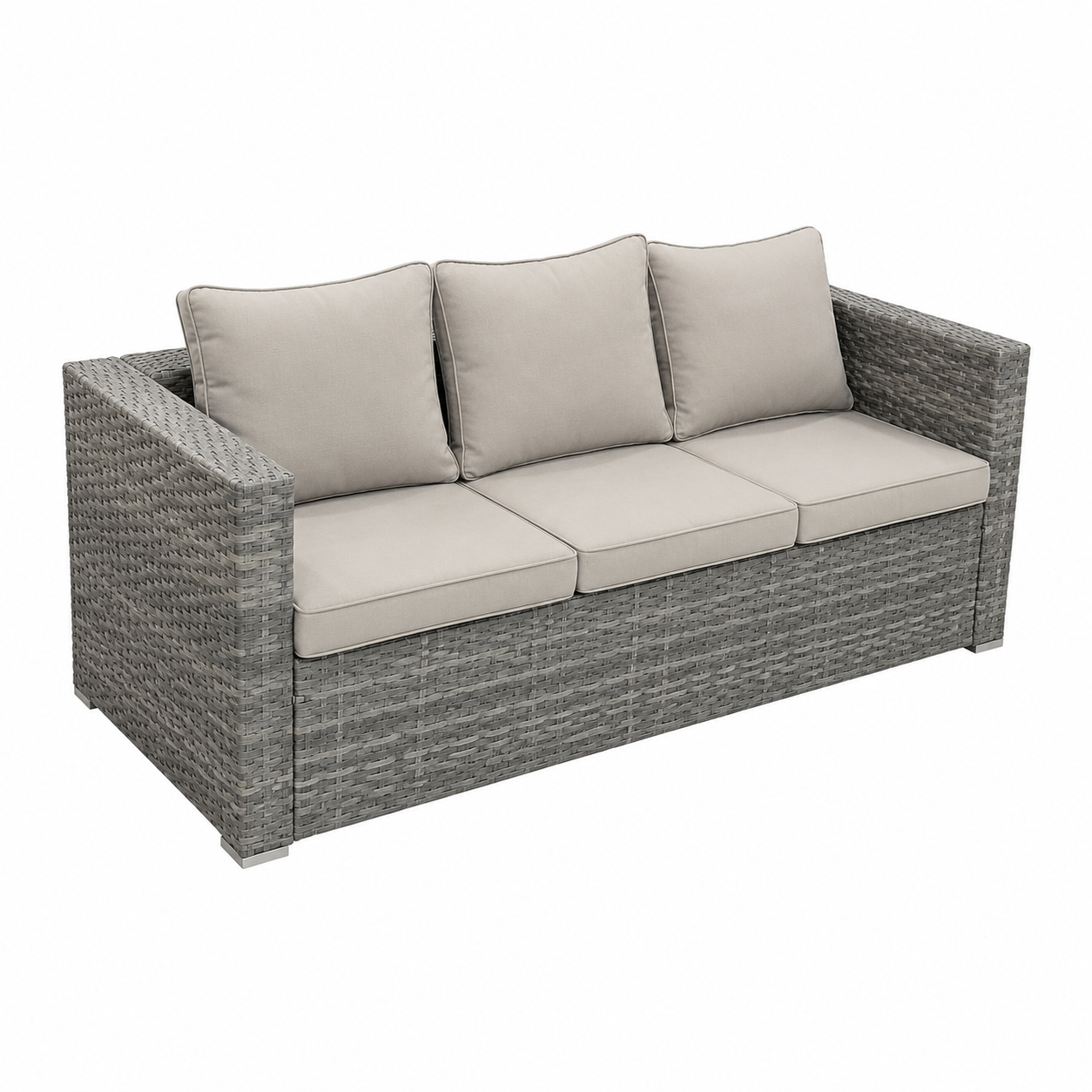 Ensemble de jardin 8 places avec table basse en verre