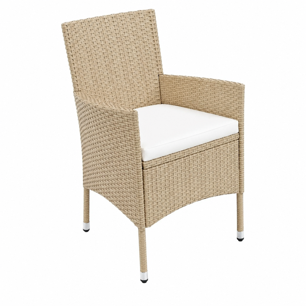 Ensemble de mobilier extérieur 3 pièces avec coussins beige