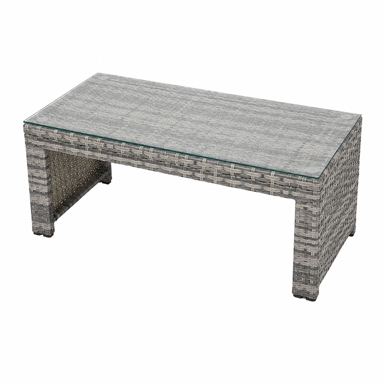 Ensemble de jardin 8 places avec table basse en verre