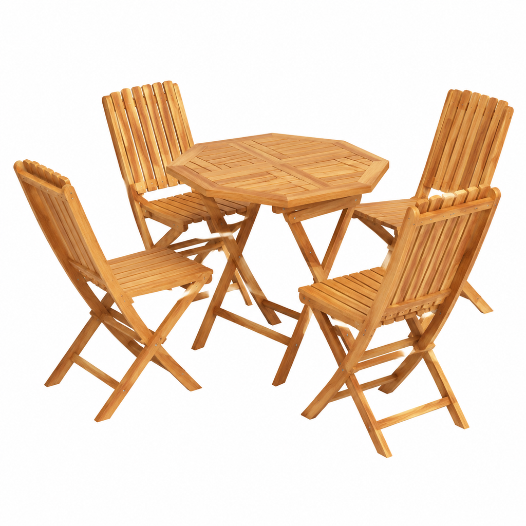 Ensemble de jardin en teck 5 pièces