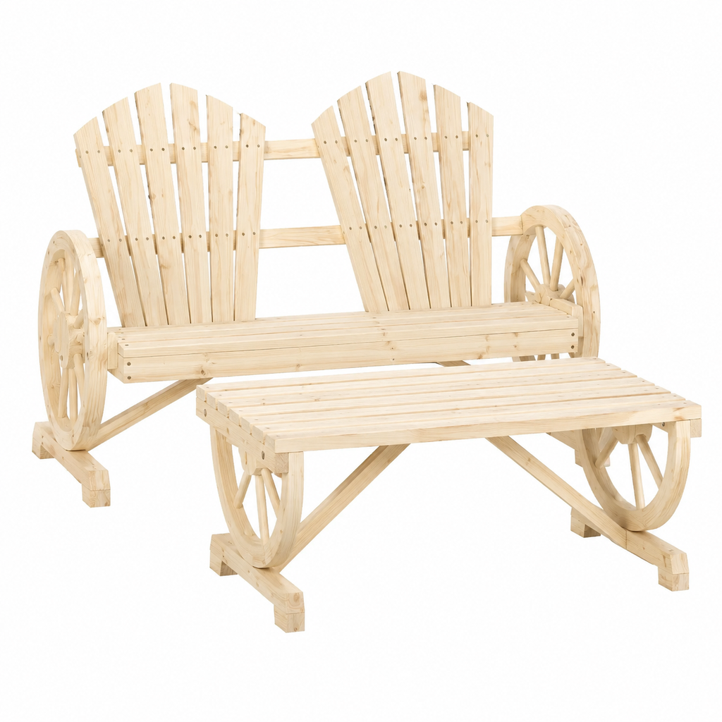 Ensemble de mobilier de jardin en bois massif