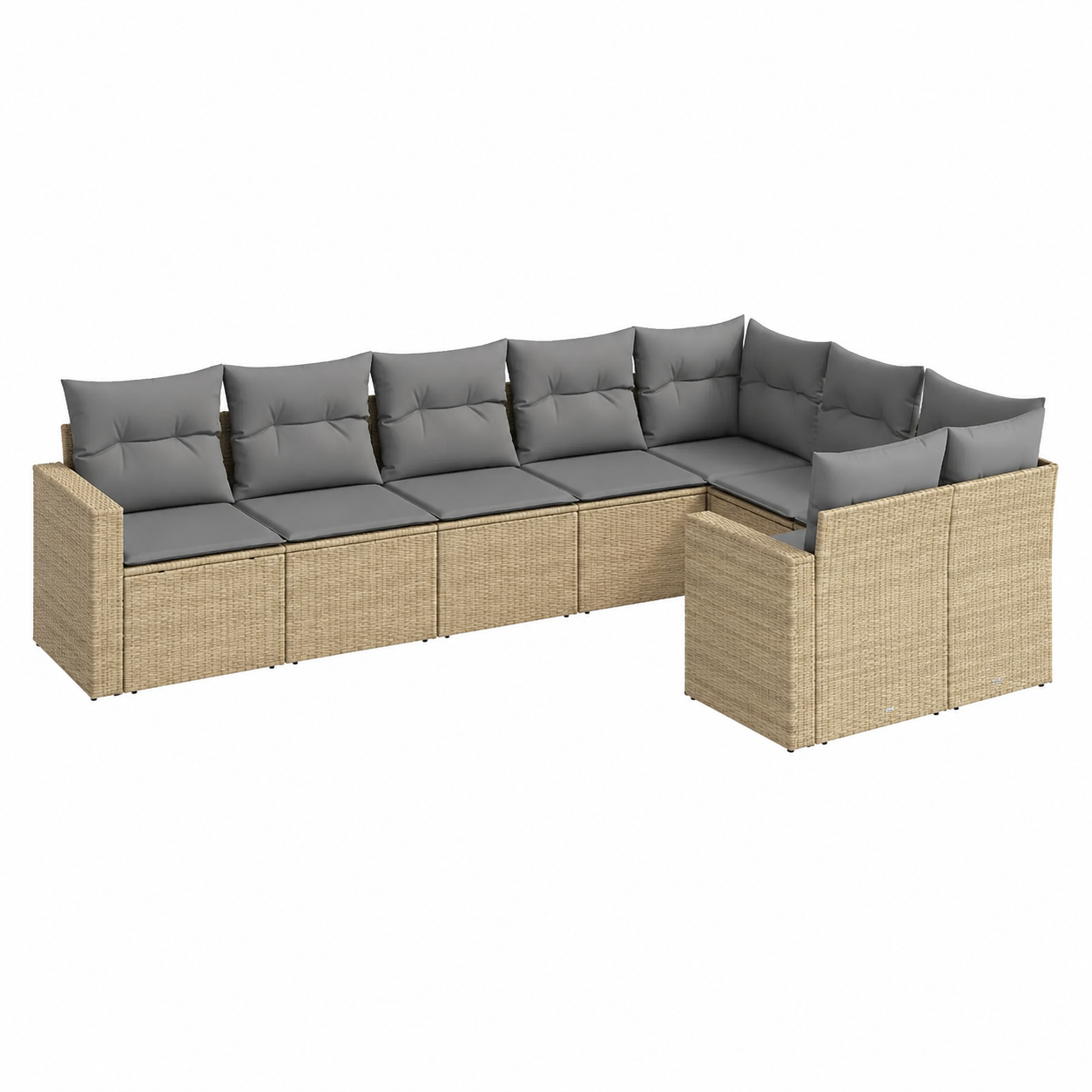 Ensemble de meubles de jardin en résine tressée beige avec coussins