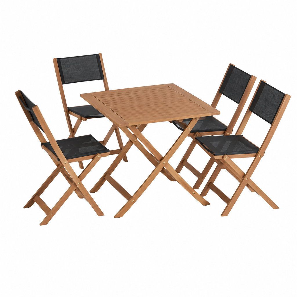 Ensemble de mobilier d'extérieur en acacia pour 4 personnes