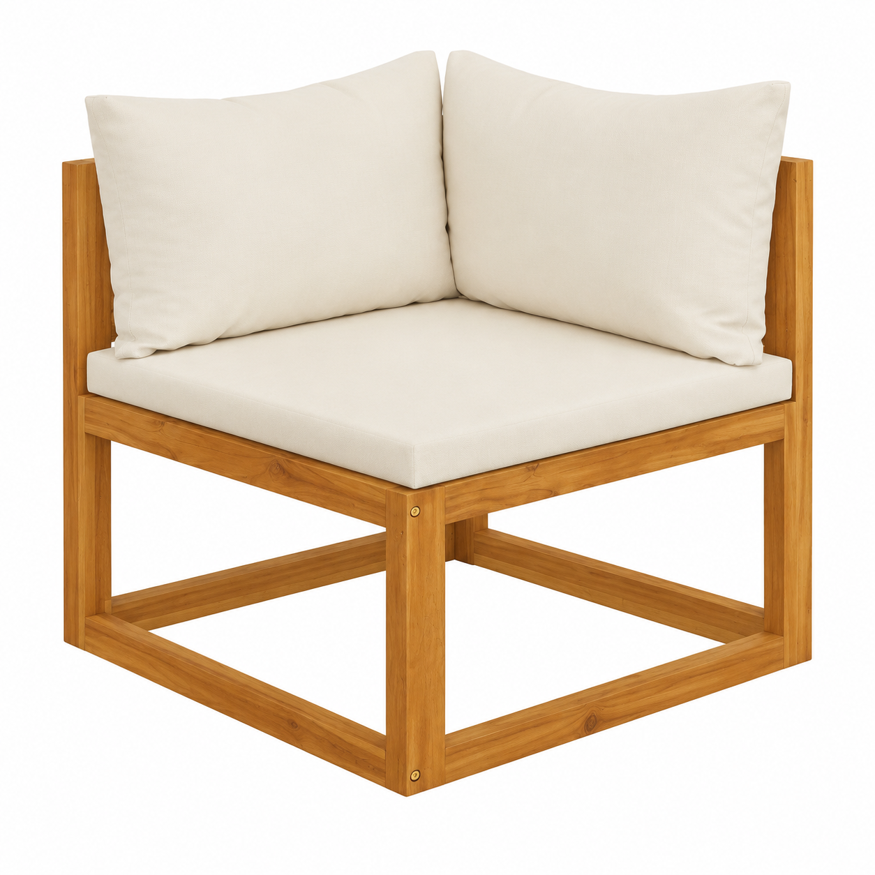Ensemble de mobilier d'extérieur 5 pièces avec coussins beiges en bois d'acacia
