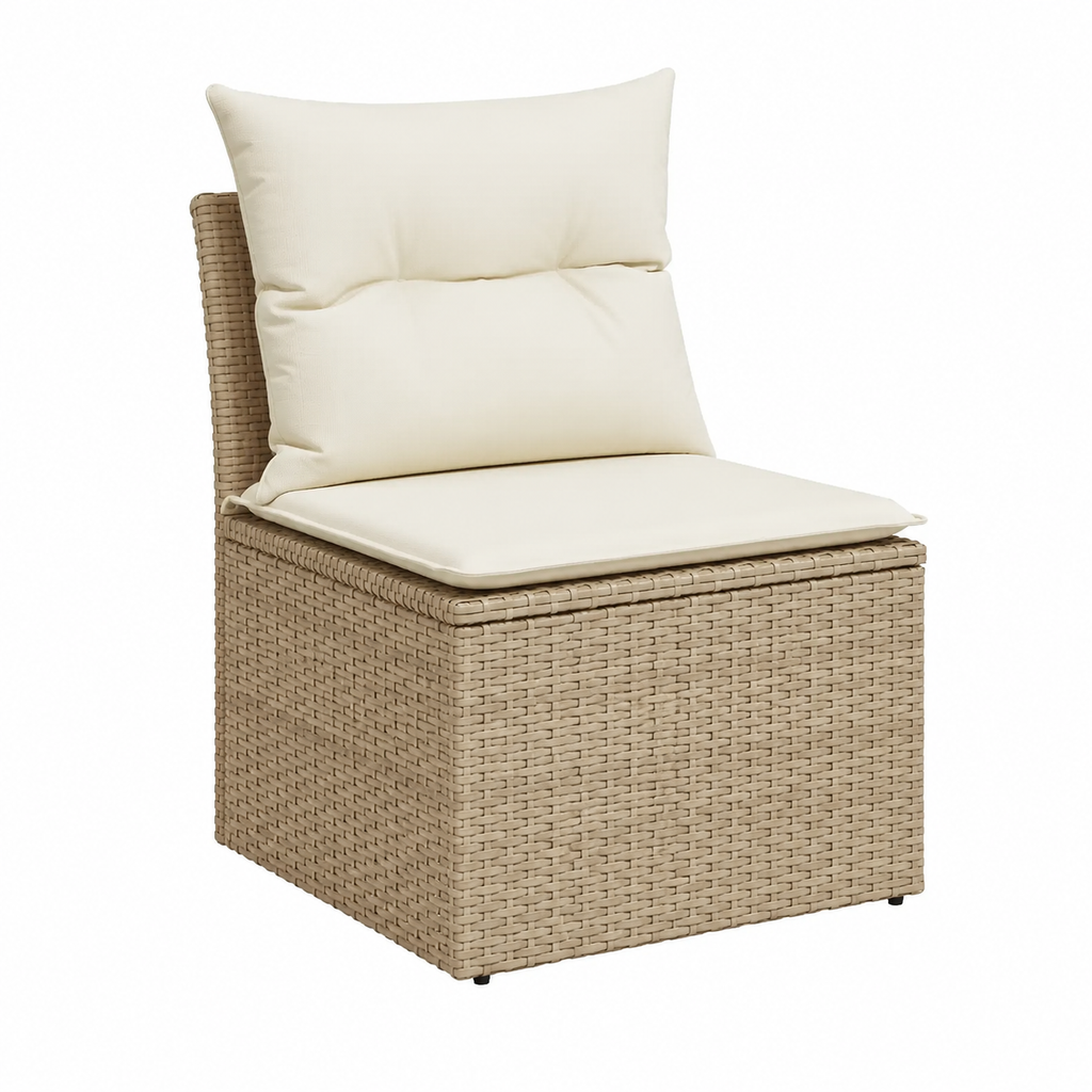 Ensemble de meubles de jardin 9 pièces avec coussins beige