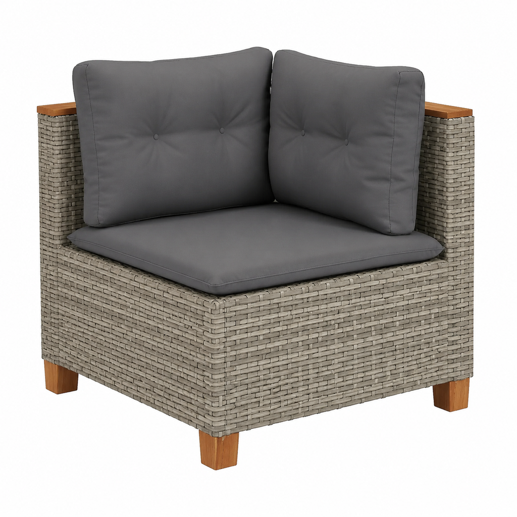 Ensemble de mobilier de jardin 8 pièces avec coussins gris