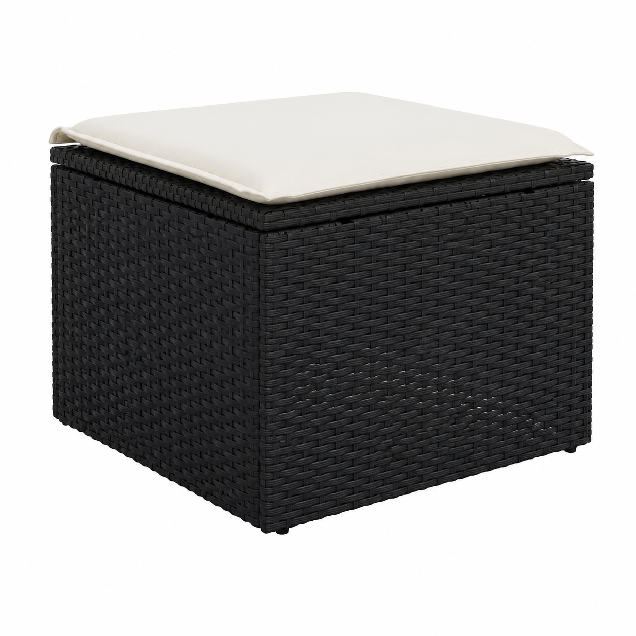 Ensemble de mobilier d'extérieur 4 pièces avec coussins noirs