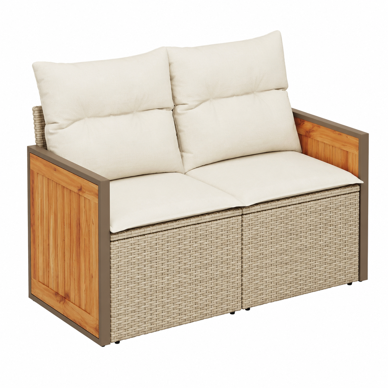 Ensemble de mobilier de jardin 10 pièces avec coussins beige