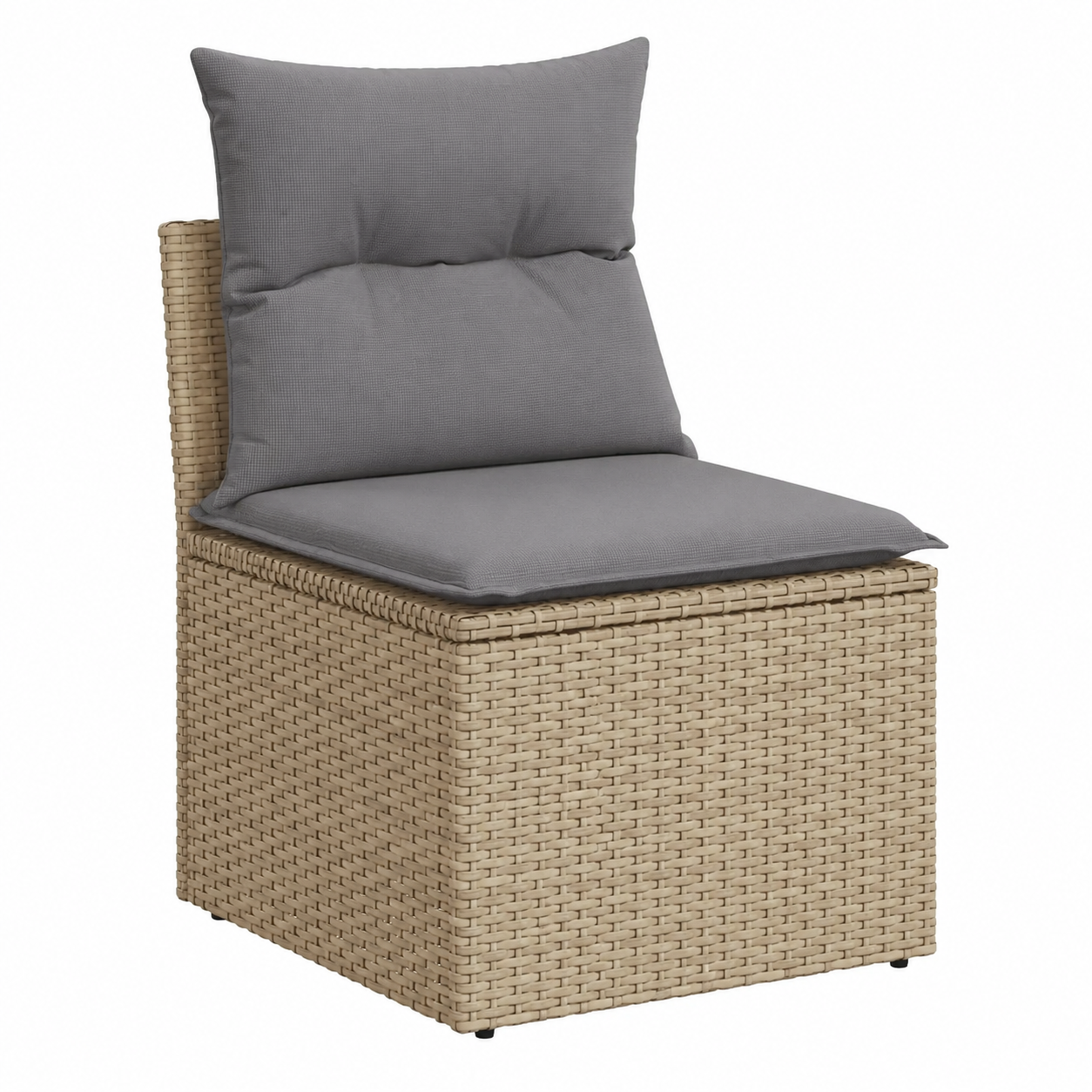 Ensemble de meubles de jardin en résine tressée beige avec coussins