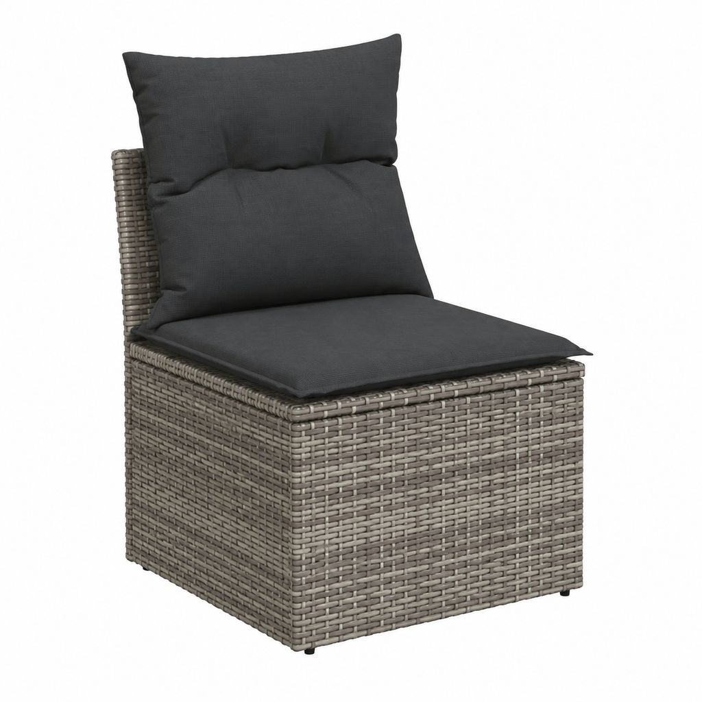 Ensemble de mobilier d'extérieur 10 pièces avec coussins gris