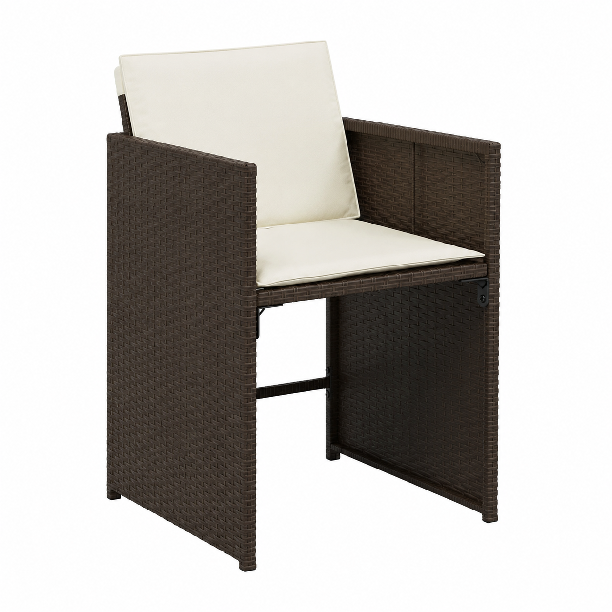 Ensemble de jardin avec coussins en rotin, 13 pièces, marron