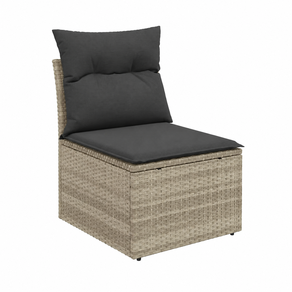 Ensemble de mobilier extérieur 10 pièces en résine tressée avec coussins
