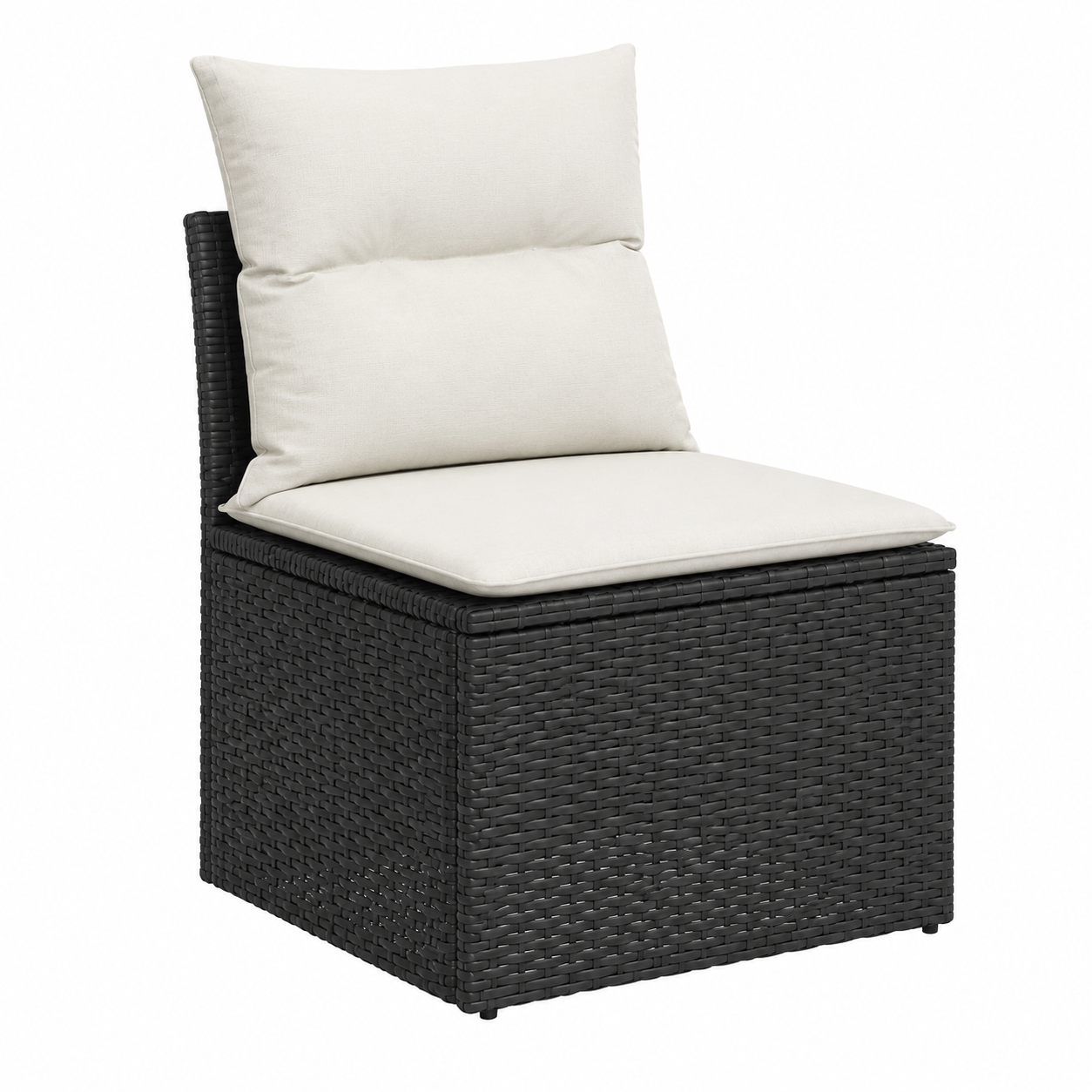 Ensemble de mobilier de jardin 5 pièces avec coussins noirs