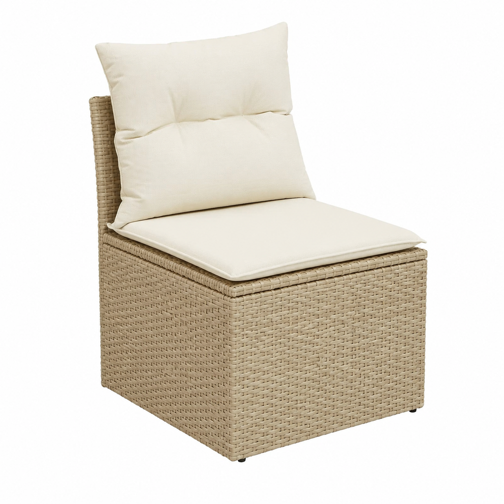 Ensemble de meubles de jardin 8 pièces avec coussins beige