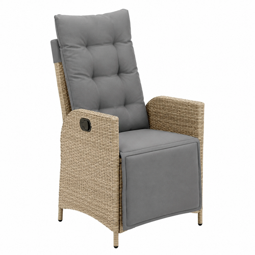 Ensemble de jardin avec coussins beige 3 pièces