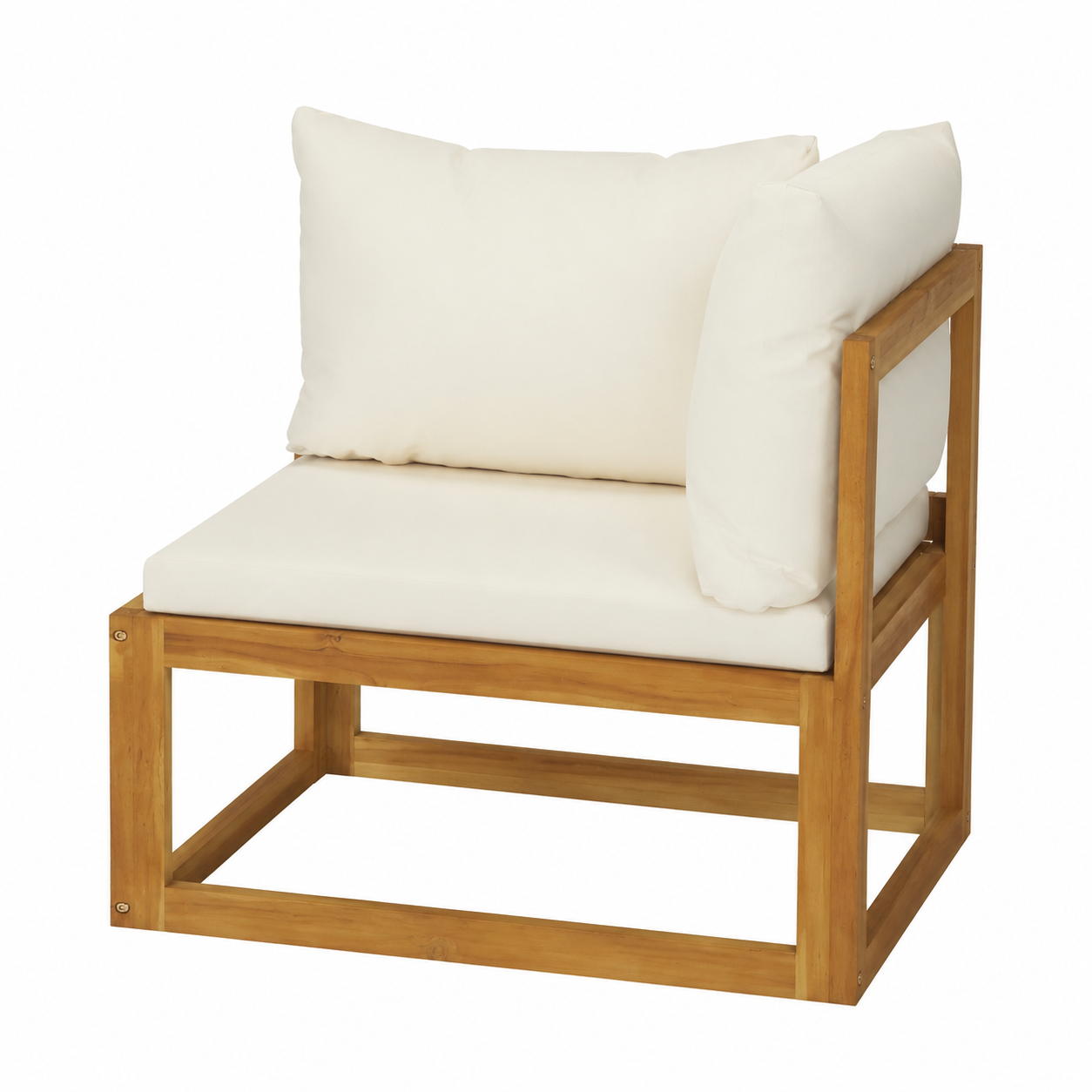 Ensemble de mobilier d'extérieur 5 pièces avec coussins beiges en bois d'acacia