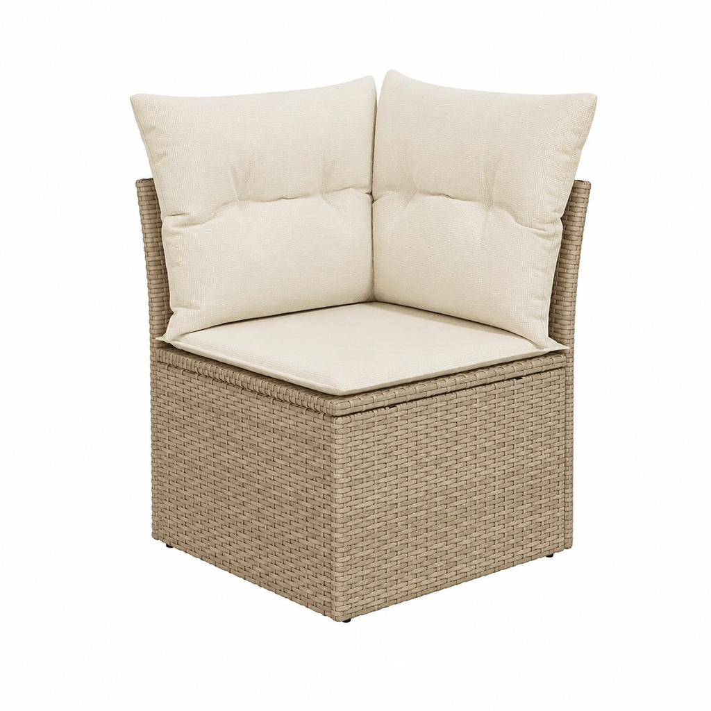 Ensemble de meubles de jardin 9 pièces avec coussins beige