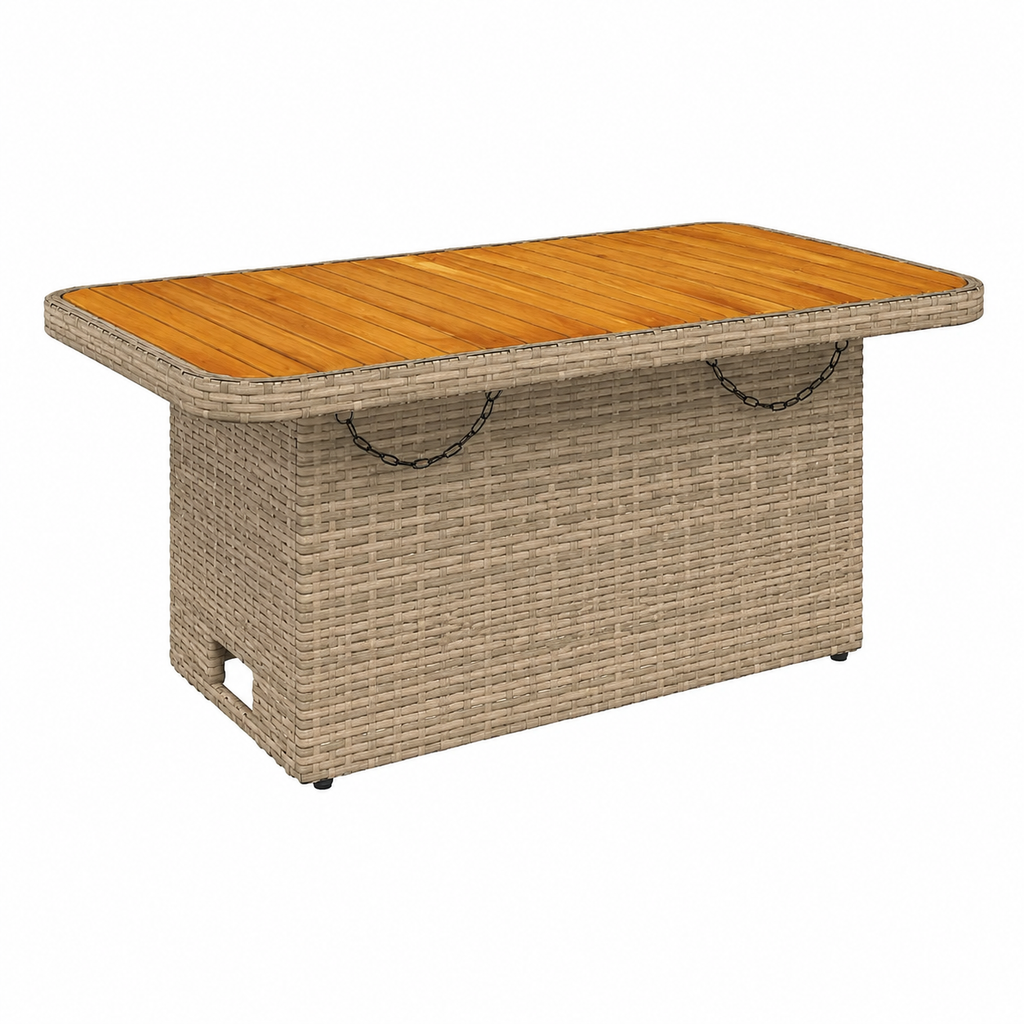 Salon de jardin avec coussins 2 places en rotin beige