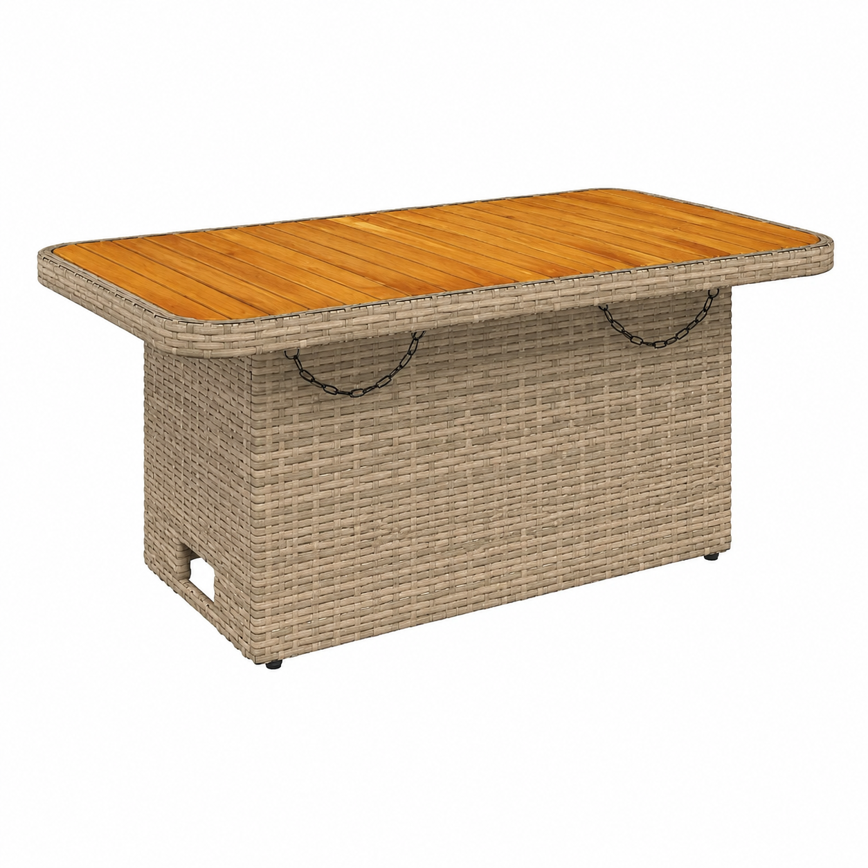 Salon de jardin avec coussins 2 places en rotin beige