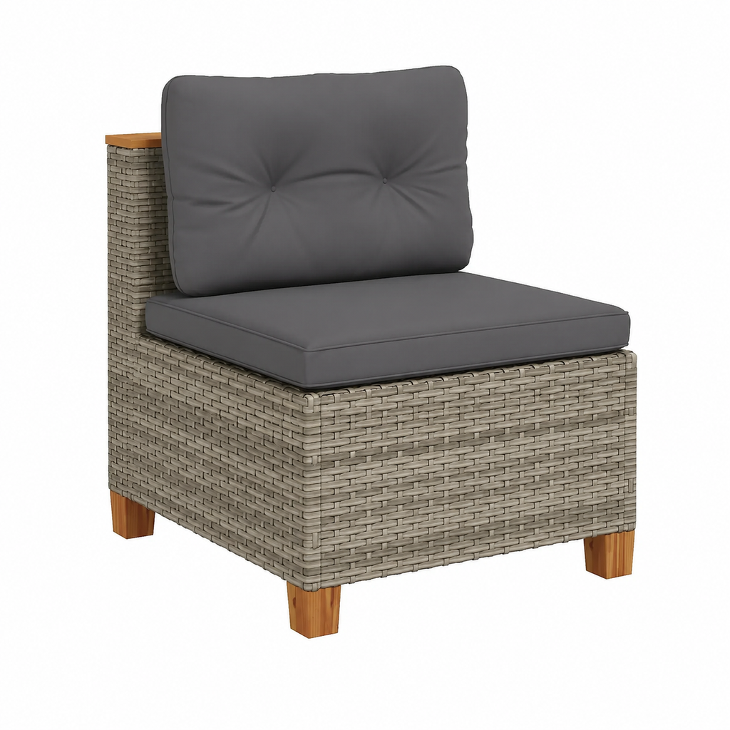 Ensemble de mobilier de jardin 8 pièces avec coussins gris