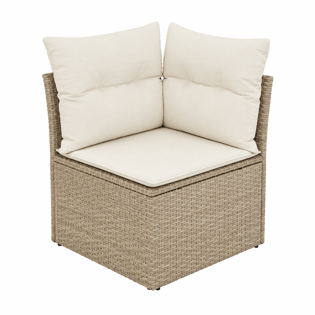 Ensemble de mobilier de jardin 10 pièces avec coussins beige