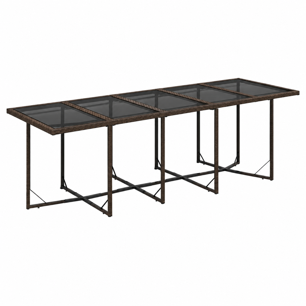 Ensemble de jardin avec coussins en rotin, 13 pièces, marron