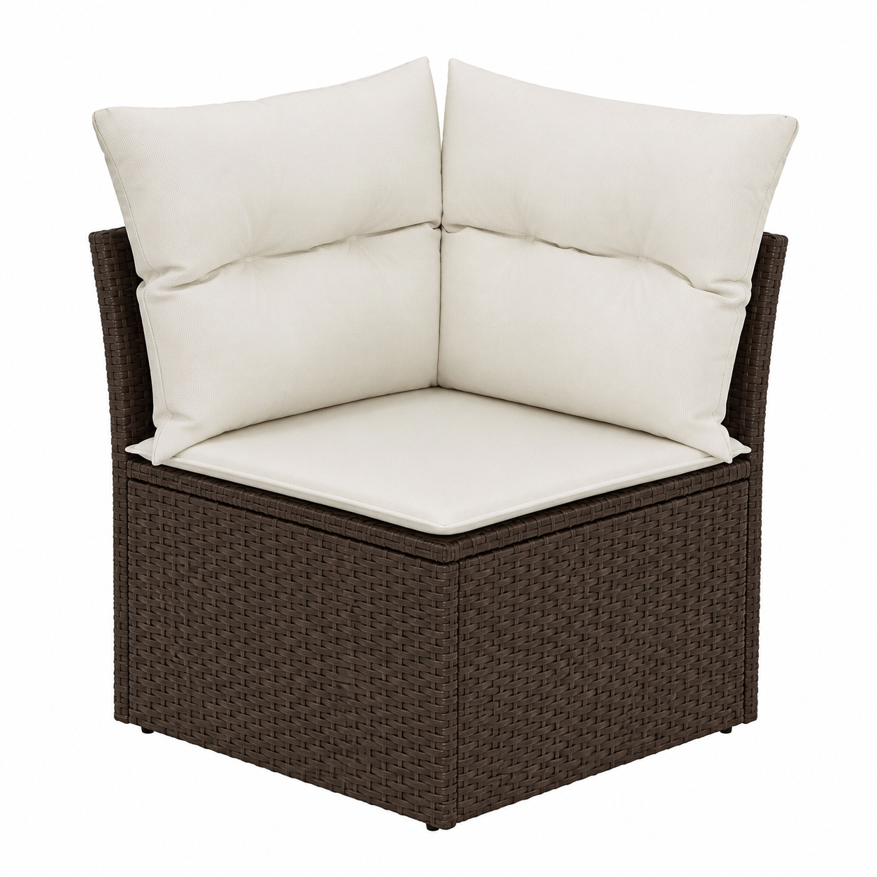 Ensemble de mobilier de jardin 4 pièces avec coussins bruns en résine tressée