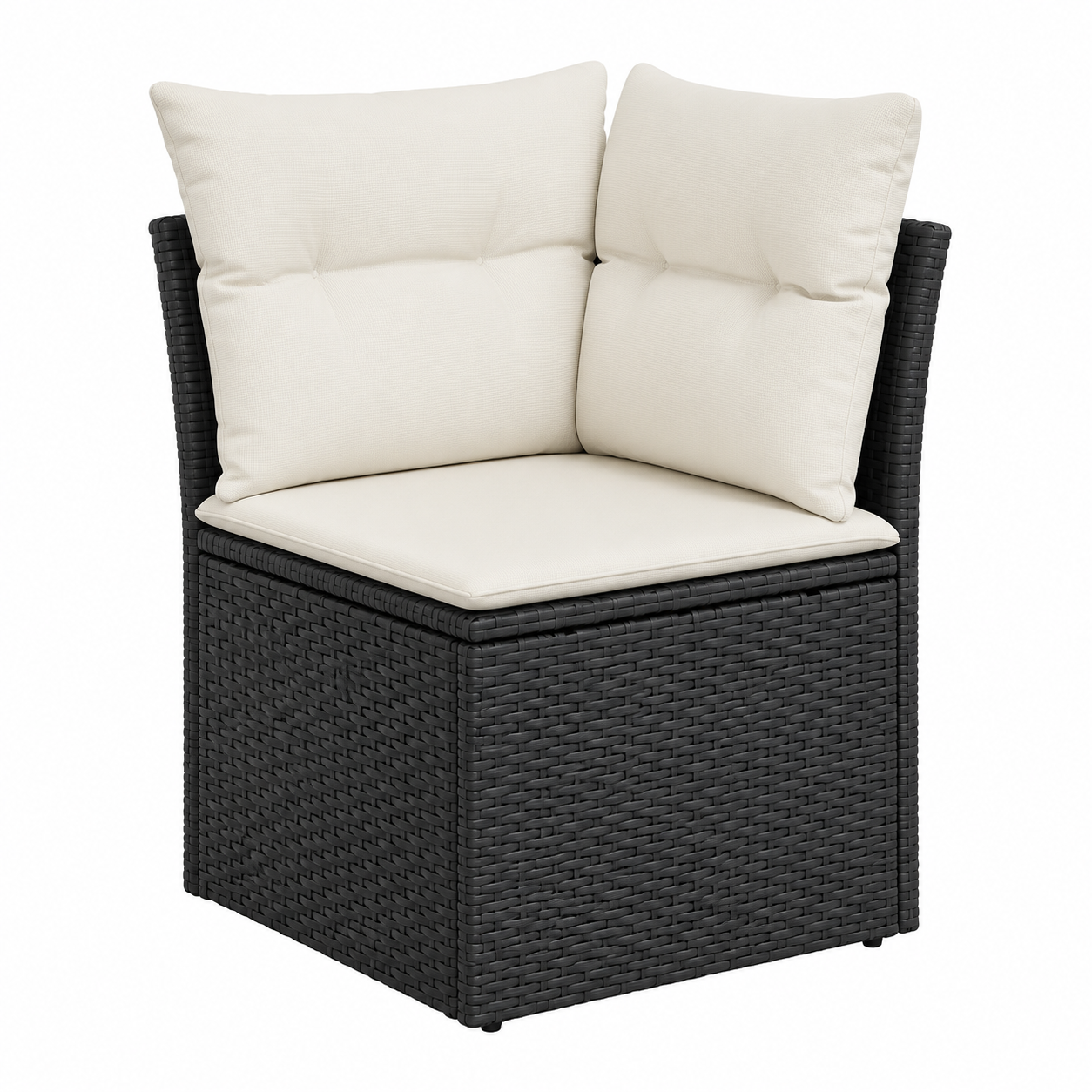 Ensemble de mobilier de jardin 11 pièces avec coussins noirs