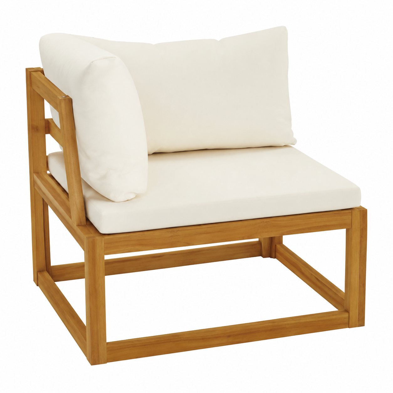 Ensemble de mobilier d'extérieur 5 pièces avec coussins beiges en bois d'acacia