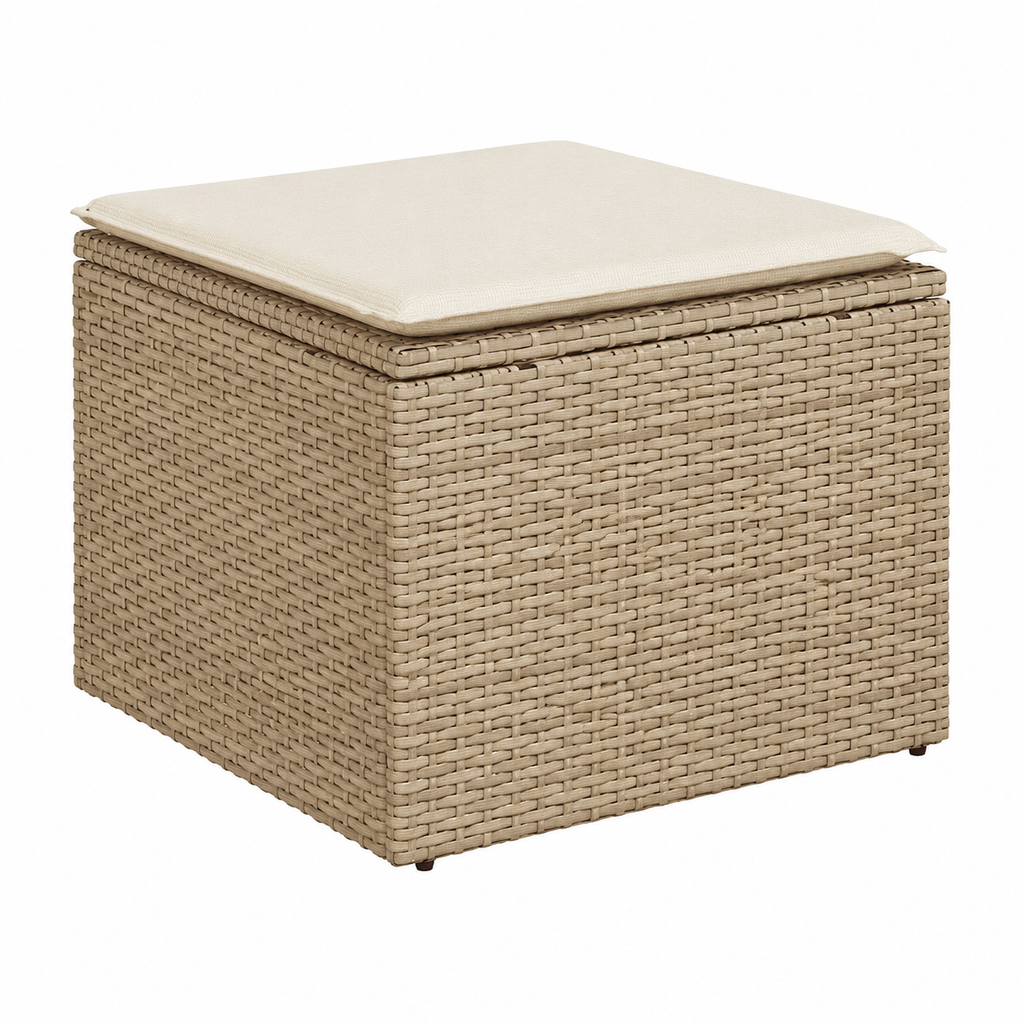 Ensemble de meubles de jardin 9 pièces avec coussins beige