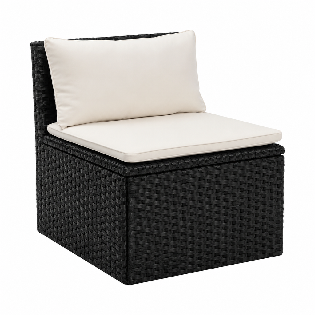 Ensemble de mobilier de jardin 5 pièces avec coussins noirs