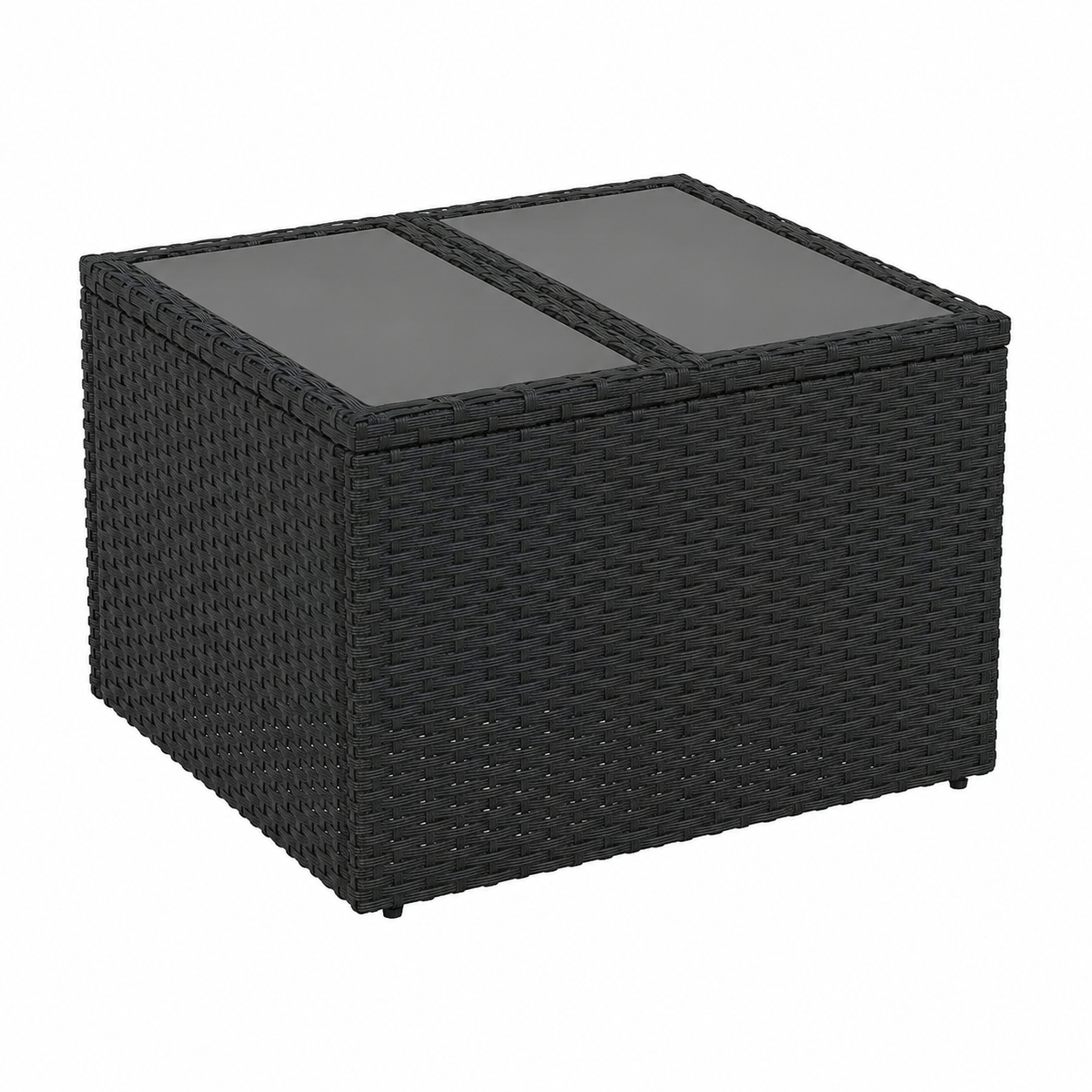 Ensemble de mobilier extérieur 11 pièces avec coussins noirs en résine