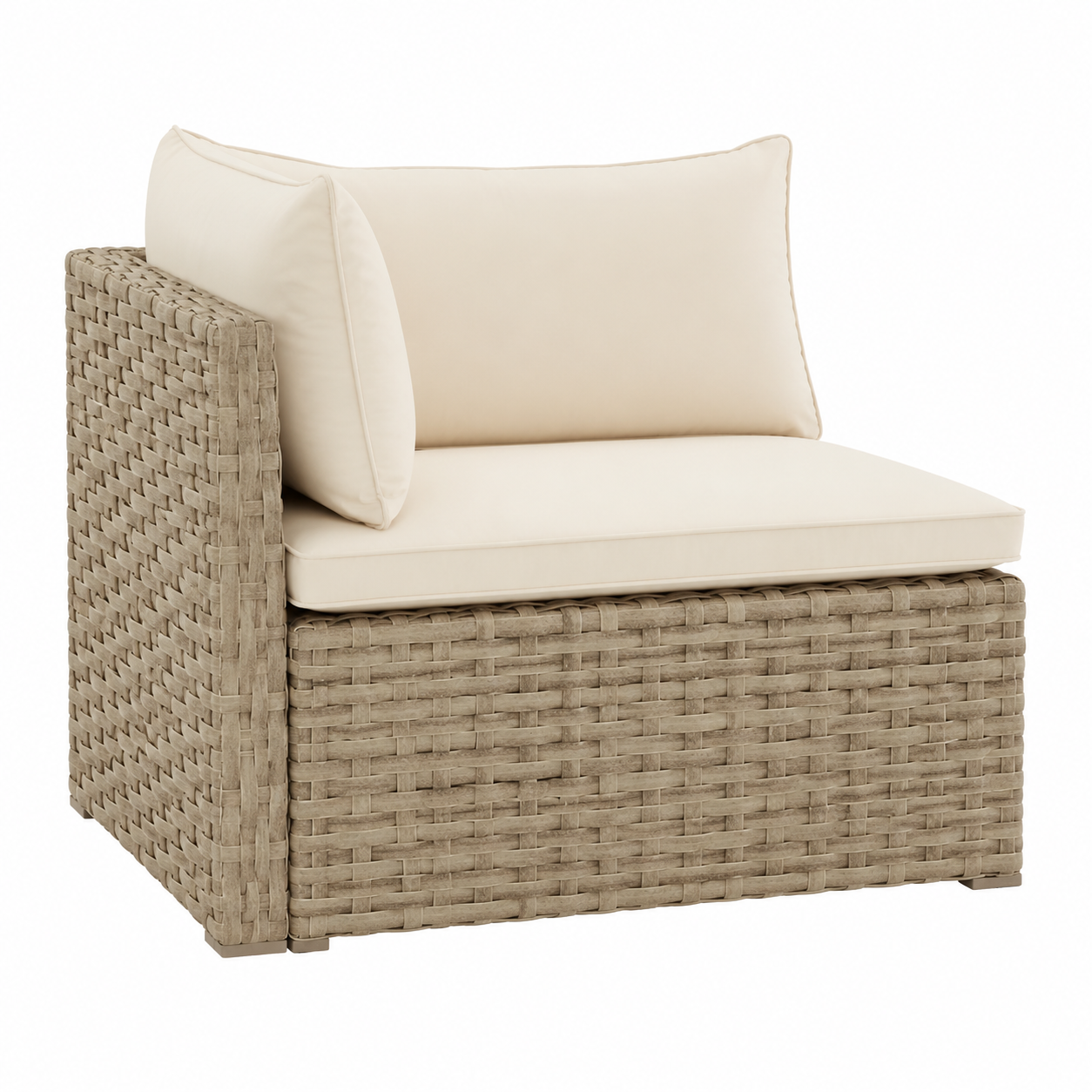 Salon de jardin avec coussins 2 places en rotin beige