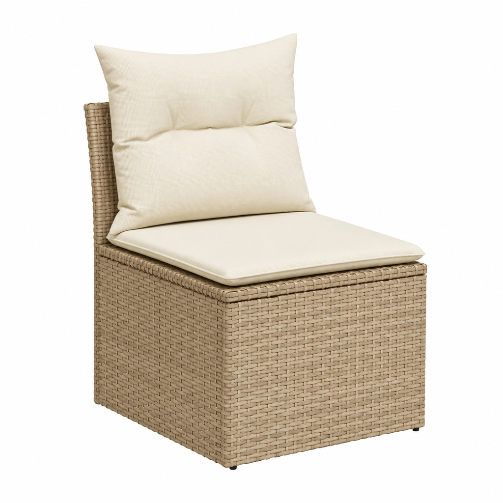Ensemble de mobilier de jardin 10 pièces avec coussins beige