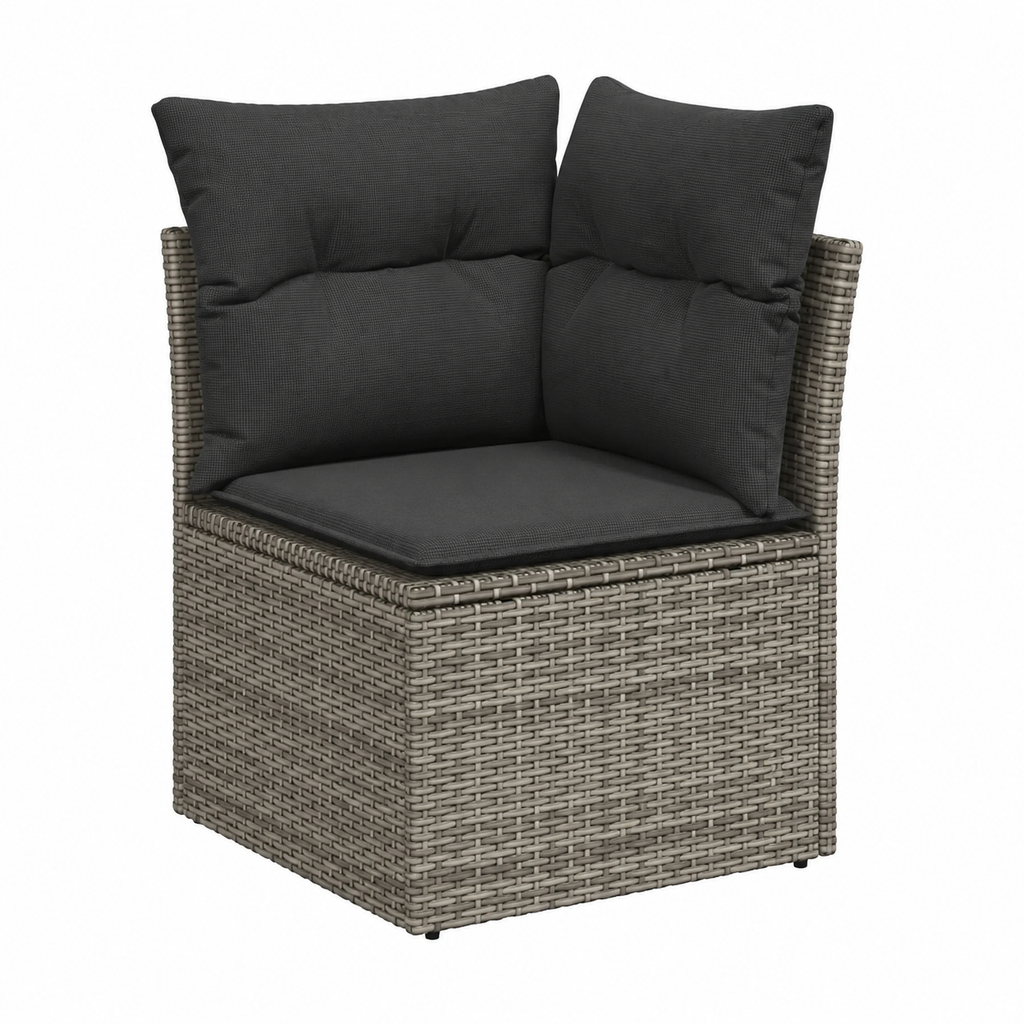 Ensemble de mobilier d'extérieur 10 pièces avec coussins gris