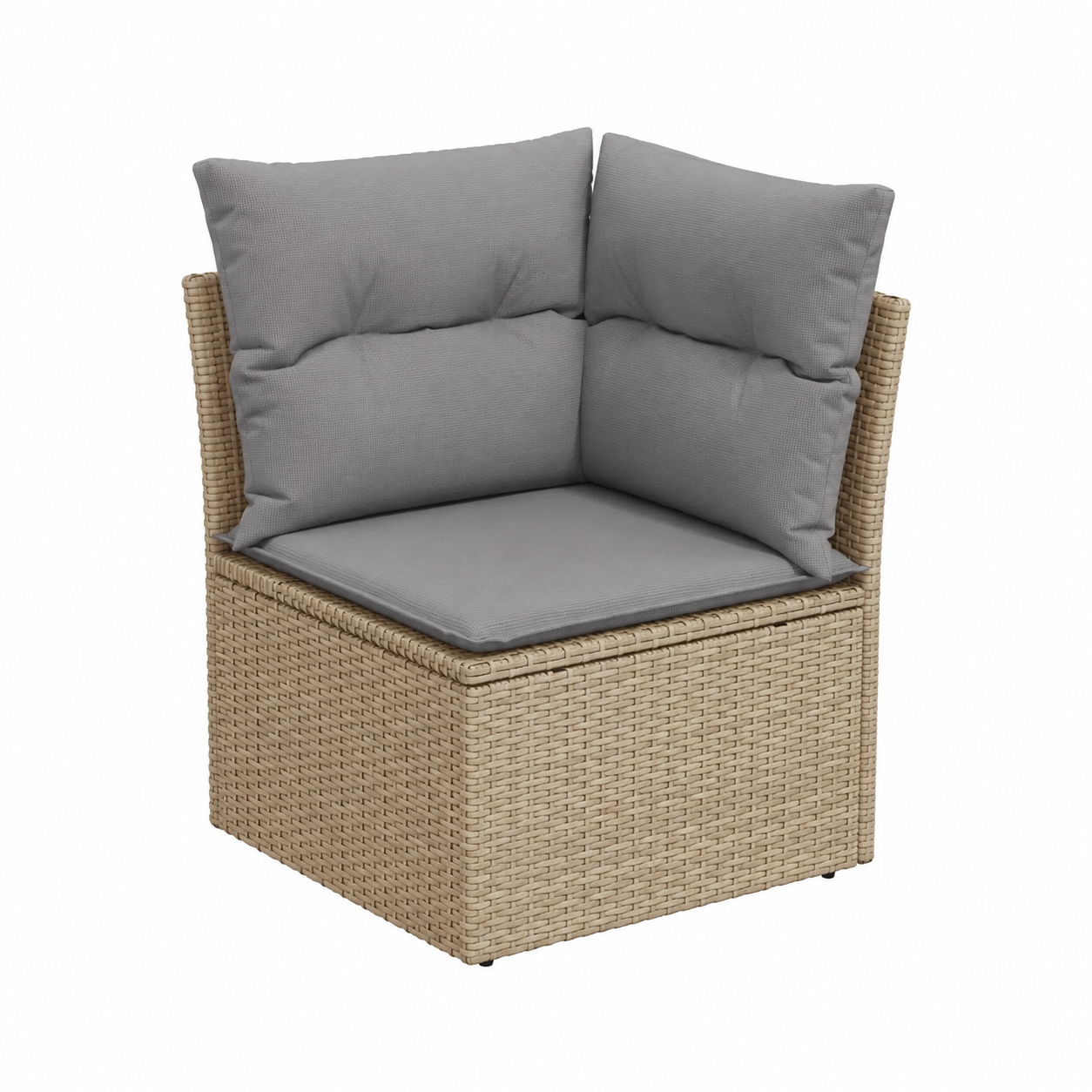 Ensemble de jardin en résine tressée avec coussins beige, 11 pièces