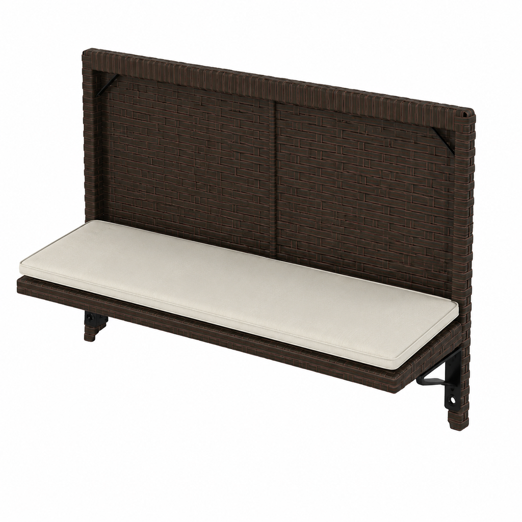 Ensemble de jardin avec coussins en rotin, 13 pièces, marron