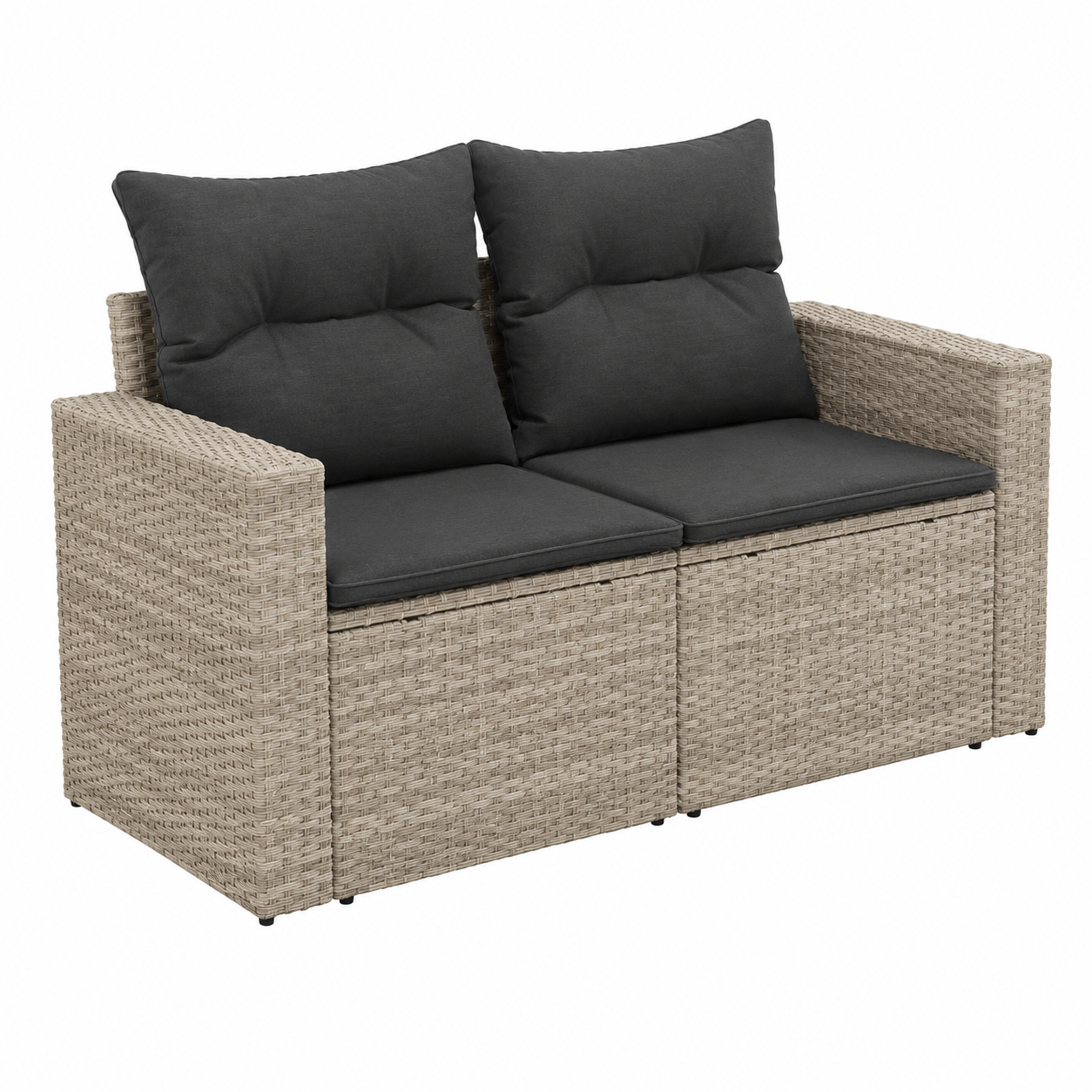 Ensemble de mobilier extérieur 10 pièces en résine tressée avec coussins