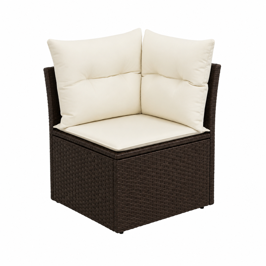 Ensemble de Mobilier d'Extérieur avec Coussins - 11 Pièces en Résine Tressée Marron